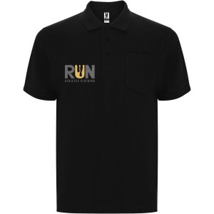 Centauro Premium short sleeve unisex polo, Solid black (Polo shirt, 90-100% cotton)