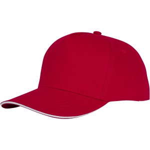 Ceto 5 panel sandwich cap, Red (Hats)