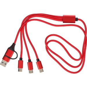 Charging cable Hexa, 6-in-1, red