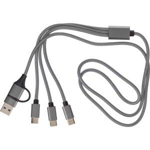 Charging cable Hexa, 6-in-1, silver