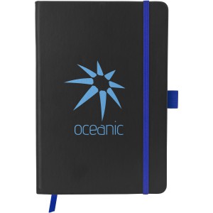 Colour-edge A5 hard cover notebook, solid black,Royal blue (Notebooks)