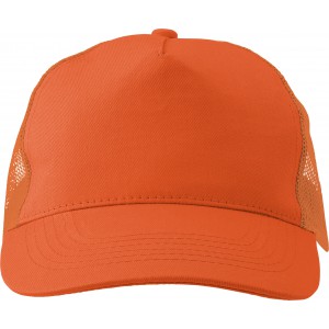 Cotton twill and plastic cap Penelope, orange (Hats)