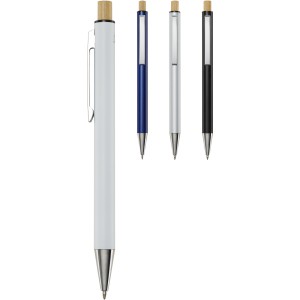 Cyrus recycled aluminium ballpoint pen, White (Metallic pen)