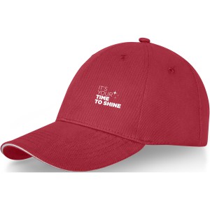 Darton 6 panel sandwich cap, Red (Hats)