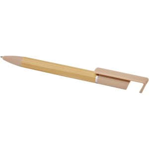 Delfina phone holder pen, Oatmeal (Wooden, bamboo, carton pen)