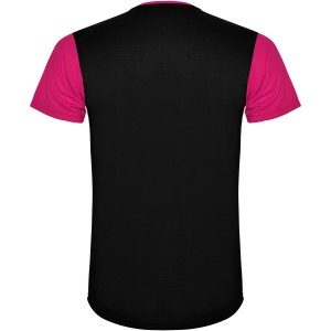 Detroit short sleeve unisex sports t-shirt, Fuchsia, Solid black (T-shirt, mixed fiber, synthetic)