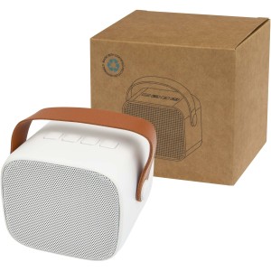 Diya 3W wireless recycled plastic speaker, White (Speakers, radios)