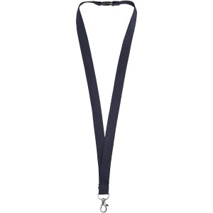 Dylan cotton lanyard with safety clip, Navy (Lanyard, armband, badge holder)