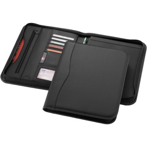 Ebony A4 zippered portfolio, solid black (Folders)