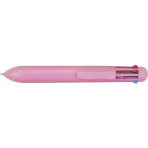 Eight colour plastic ballpen., pink (Multi-colored, multi-functional pen)