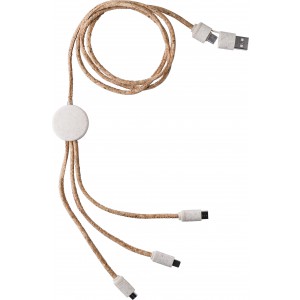 Stainless steel charging cable Gemma, brown (Eletronics cables, adapters)