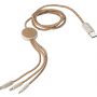 Stainless steel charging cable Gemma, brown