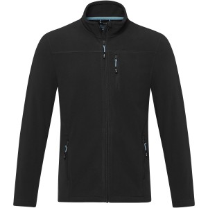 Elevate Amber men's GRS recycled full zip fleece jacket, Solid black (Polar pullovers)