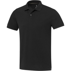 Emerald short sleeve unisex Aware<sup>&trade;</sup> recycled polo, Solid black