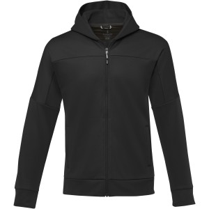 Elevate Nubia men's performance full zip knit jacket, Solid black (Pullovers)