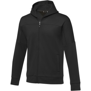 Elevate Nubia men's performance full zip knit jacket, Solid black (Pullovers)