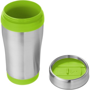 Elwood 470 ml insulated tumbler, Silver,Lime green (Glasses)