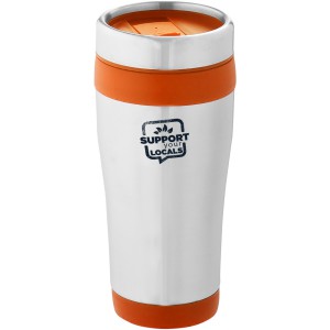 Elwood 470 ml insulated tumbler, Silver,Orange (Glasses)