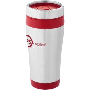 Elwood 470 ml insulated tumbler, Silver,Red (Glasses)