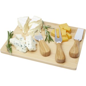 Ement bamboo cheese board and tools, Natural (Wood kitchen equipments)