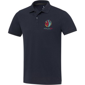 Emerald short sleeve unisex Aware(tm) recycled polo, Navy (Polo short, mixed fiber, synthetic)