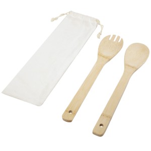 Endiv bamboo salad spoon and fork, Natural (Wood kitchen equipments)