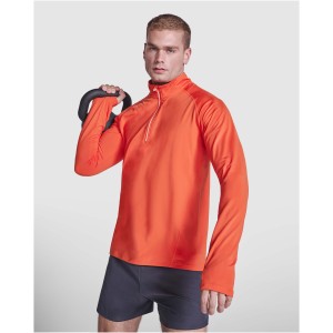 Estambul long sleeve men's half zip sweatshirt, Solid black (Pullovers)