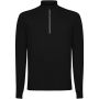 Estambul long sleeve men's half zip sweatshirt, Solid black