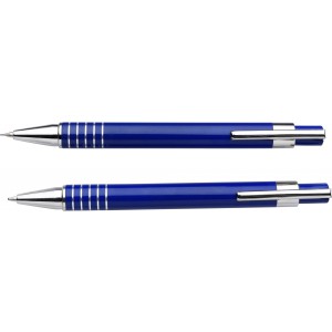 Aluminium writing set Yolanda, cobalt blue