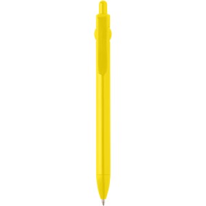 Fidget recycled plastic ballpoint pen (black ink), Yellow (Plastic pen)