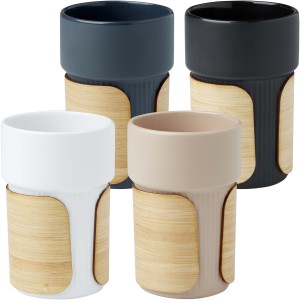 Fika 340 ml tumbler with bamboo sleeve, Oatmeal (Glasses)