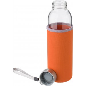 Glass bottle (500 ml) with neoprene sleeve Nika, orange (Water bottles)