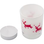 Glass candle holder with Christmas decorations Kirsten, whit (5039-02)