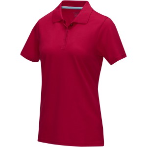 Graphite short sleeve women's GOTS organic polo, Red (Polo shirt, 90-100% cotton)