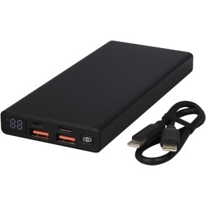 Hybrid 10.000mAh 22.5W aluminum PD power bank, Solid black (Powerbanks)