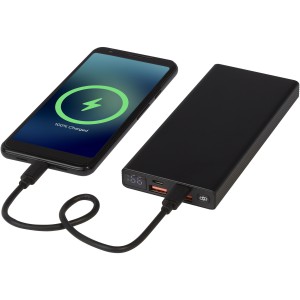 Hybrid 10.000mAh 22.5W aluminum PD power bank, Solid black (Powerbanks)