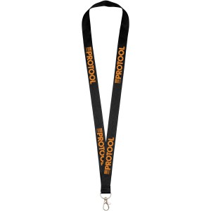 Impey lanyard with convenient hook, solid black (Lanyard, armband, badge holder)