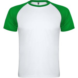 Indianapolis short sleeve kids sports t-shirt, White, Fern green (T-shirt, mixed fiber, synthetic)