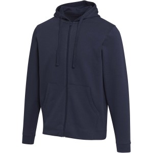 Jasper 280 g/m2 OCS organic recycled unisex full zip hoodie, Navy