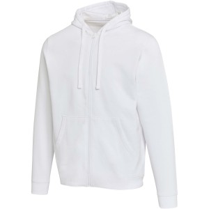 Jasper 280 g/m2 OCS organic recycled unisex full zip hoodie, White
