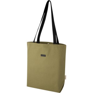 Joey GRS recycled canvas versatile tote bag 14L, Olive (cotton bag)