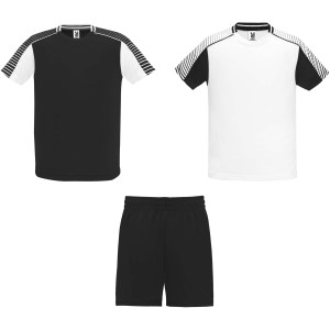 Juve kids sports set, White, Solid black (T-shirt, mixed fiber, synthetic)