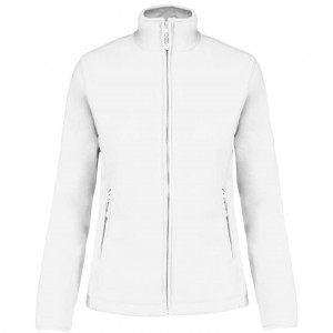 MAUREEN - LADIES' FULL ZIP MICROFLEECE JACKET, White