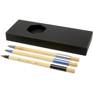 Kerf 3-piece bamboo pen set, Solid black, Natural (Pen sets)