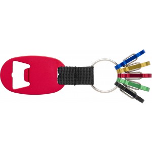 Aluminium 2-in-1 key holder Courtney, red (Keychains)