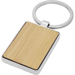 Neta bamboo rectangular keychain, Wood (Keychains)