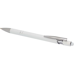 Kish ballpoint pen with silver finish (black ink), White (Metallic pen)