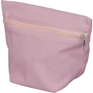 Corduroy zippered cosmetic pouch Tia, pastel pink
