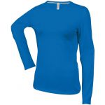 LADIES' LONG-SLEEVED CREW NECK T-SHIRT, Light Royal Blue (KA383LRO)