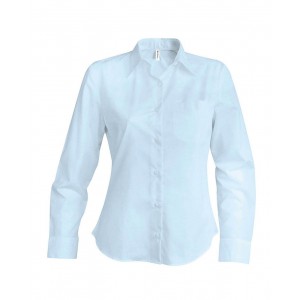 LADIES' LONG-SLEEVED OXFORD SHIRT, Oxford Blue